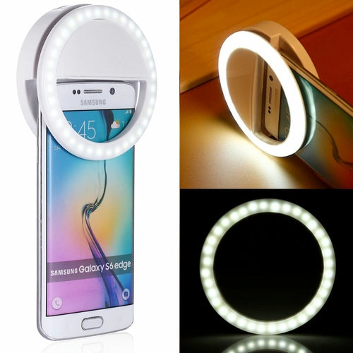 Clip-On LED Selfie Ring Light for Phone, Tablet & Laptop