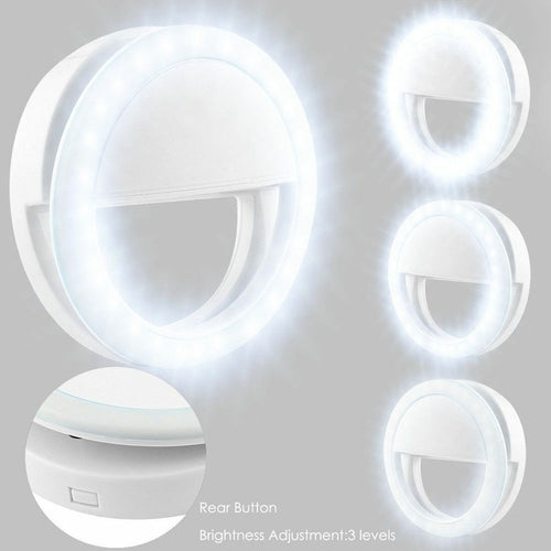 Clip-On LED Selfie Ring Light for Phone, Tablet & Laptop