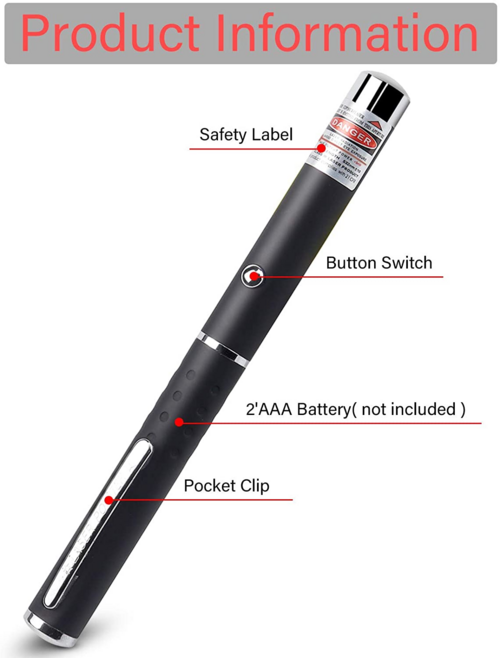 3 Pack Laser Pointer Pen Set - Green Blue Red Visible Beam