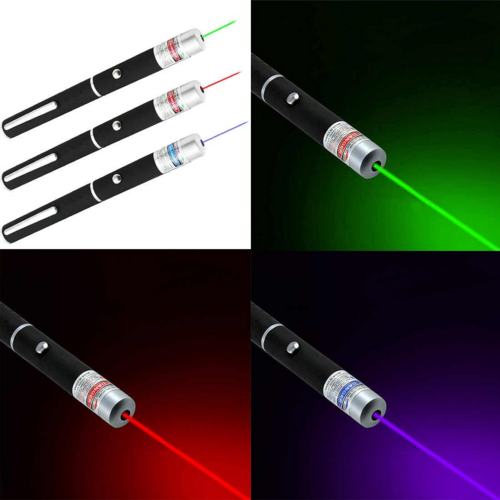 3 Pack Laser Pointer Pen Set - Green Blue Red Visible Beam