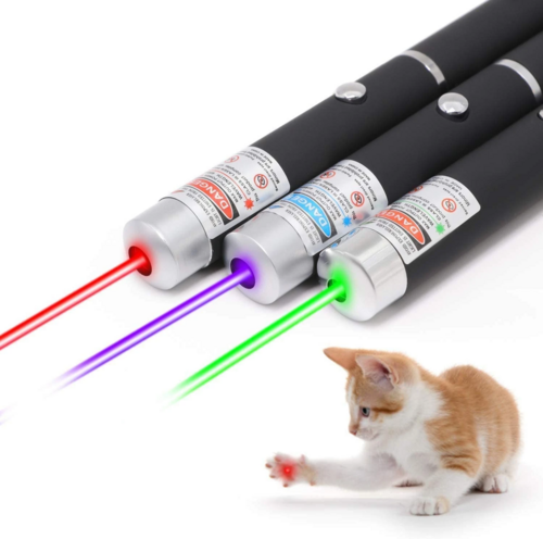 3 Pack Laser Pointer Pen Set - Green Blue Red Visible Beam