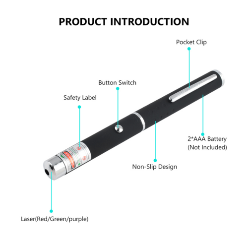 3 Pack Laser Pointer Pen Set - Green Blue Red Visible Beam