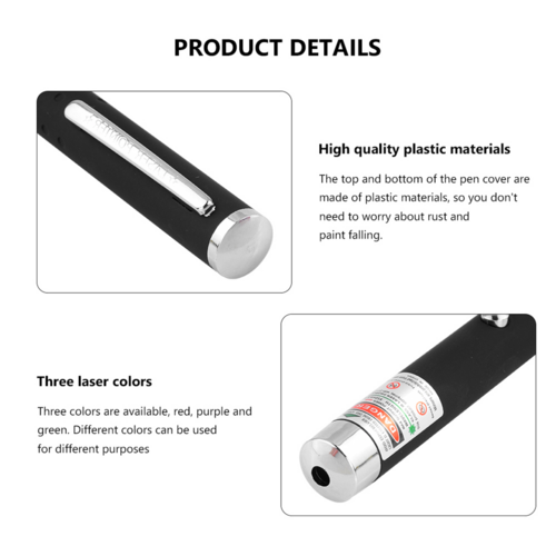 3 Pack Laser Pointer Pen Set - Green Blue Red Visible Beam