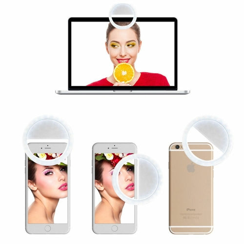 Clip-On LED Selfie Ring Light for Phone, Tablet & Laptop