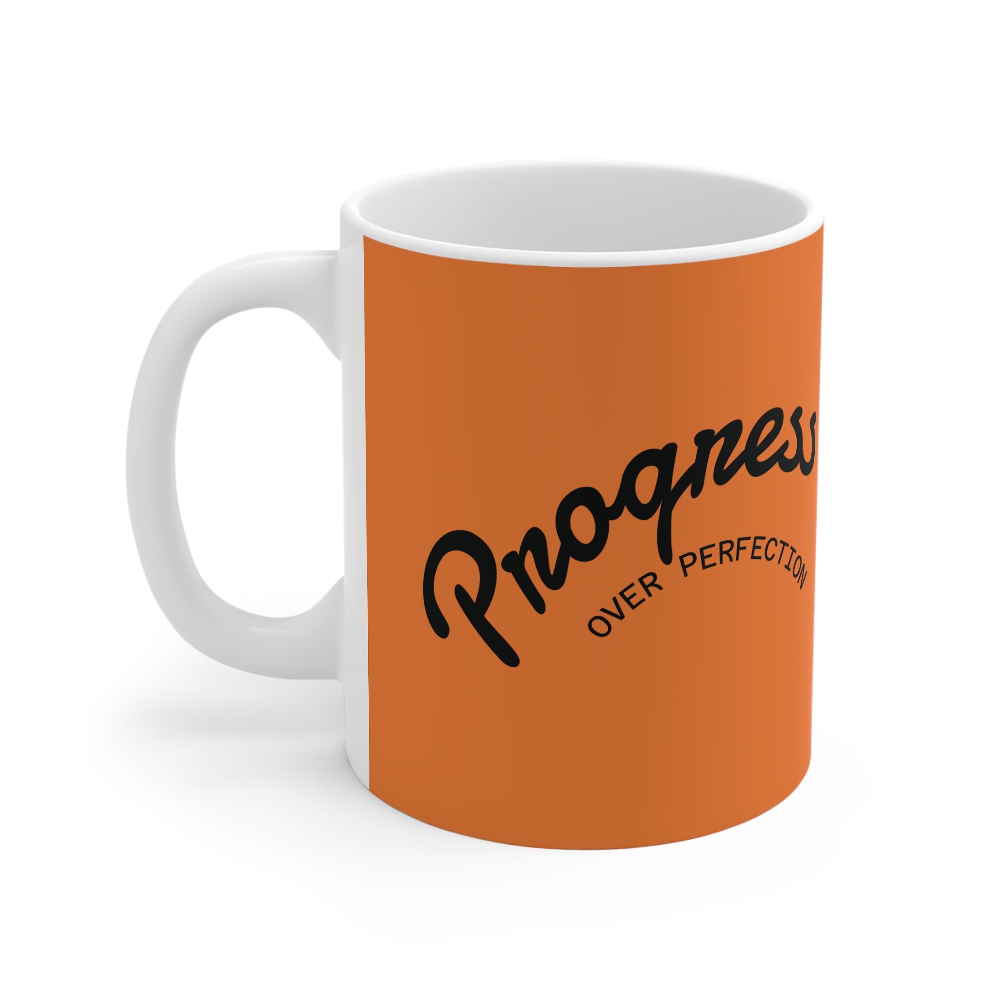 Progress Over Perfection Mug — Motivational Coffee Cup