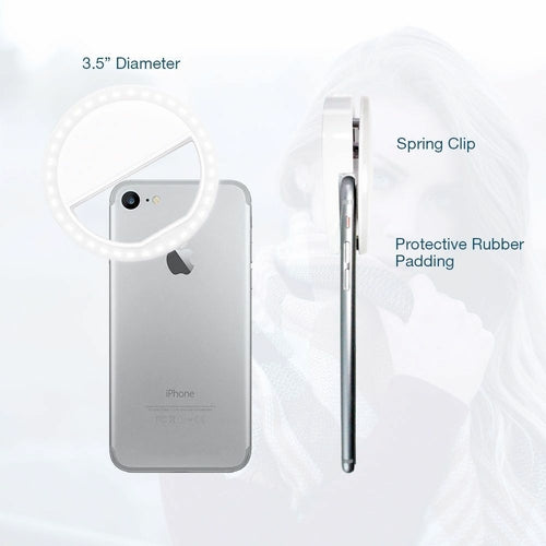 Clip-On LED Selfie Ring Light for Phone, Tablet & Laptop