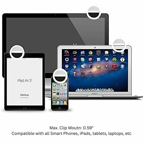 Clip-On LED Selfie Ring Light for Phone, Tablet & Laptop