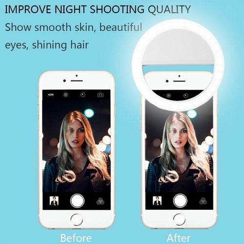 Clip-On LED Selfie Ring Light for Phone, Tablet & Laptop