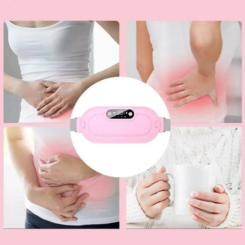 Rechargeable Abdominal Heating Pad with Massage - Cordless Waist Warmer