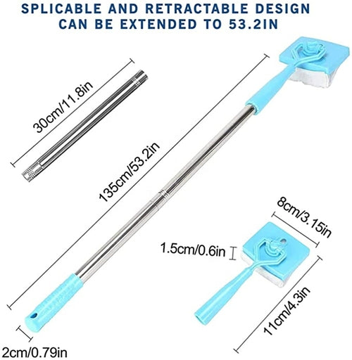 Extendable Baseboard Cleaning Tool - Retractable Duster with Microfiber Pad