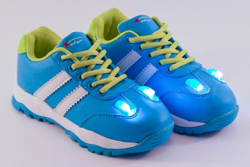 Girls Light Up Shoes with Remote Control — LED High Beam Kids Trainers