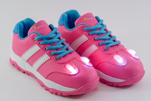 Girls Light Up Shoes with Remote Control — LED High Beam Kids Trainers