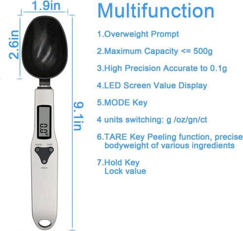 Digital Measuring Spoon Scale - 500g Kitchen Food Scale with LCD Display