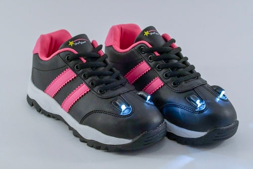 Girls Light Up Shoes with Remote Control — LED High Beam Kids Trainers