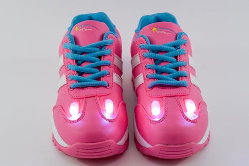 Girls Light Up Shoes with Remote Control — LED High Beam Kids Trainers
